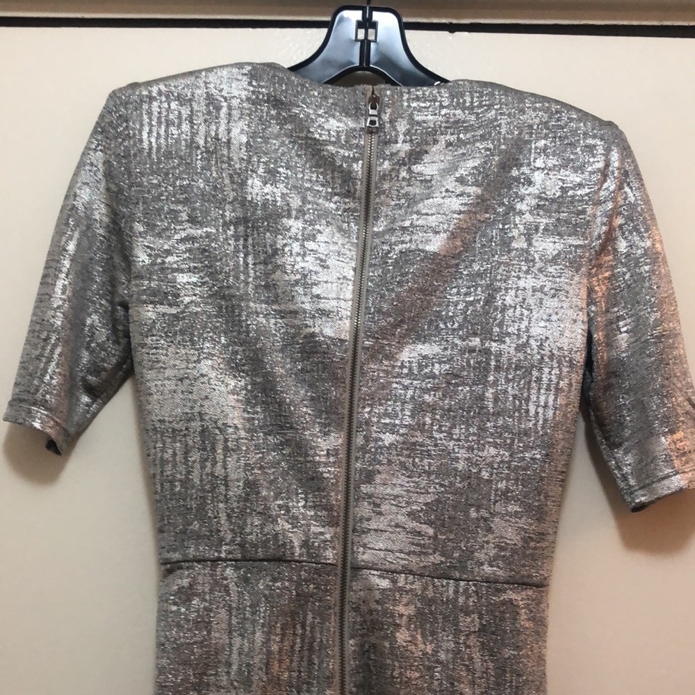 NWT $330 ALICE + OLIVIA Delora Ruched Metallic Mini Dress in size 14 ! - Picture 10 of 12